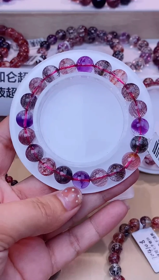 未镶嵌手链水晶黑加仑超七9m+