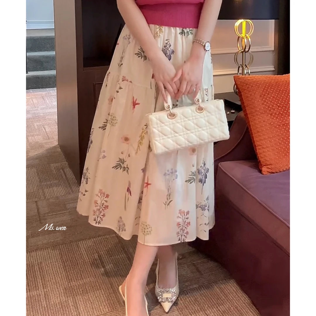 【WENZO】棉花裙~时尚气质优雅显瘦棉布印花半裙C250326