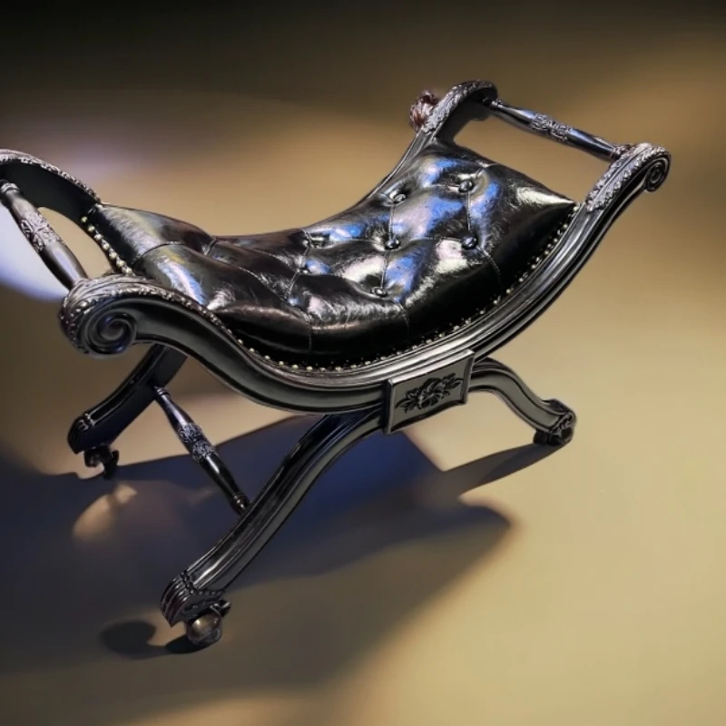 复古茶几古典做旧方几书椅别墅沙发欧式椅子摇椅深色家用奢华