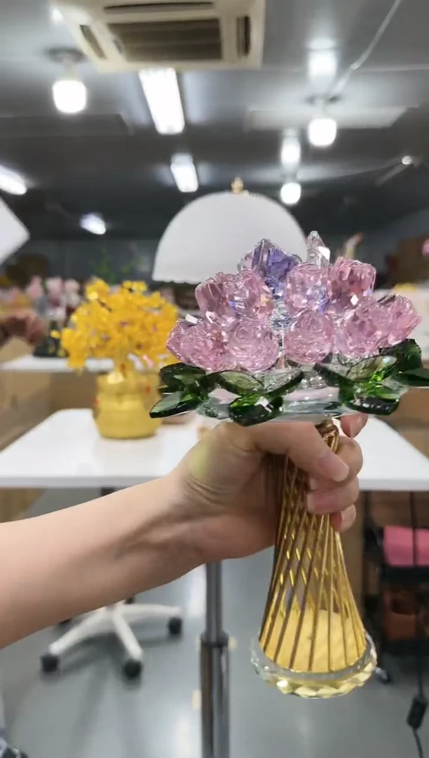 藤花间集水晶琉璃摆设   手捧花21头