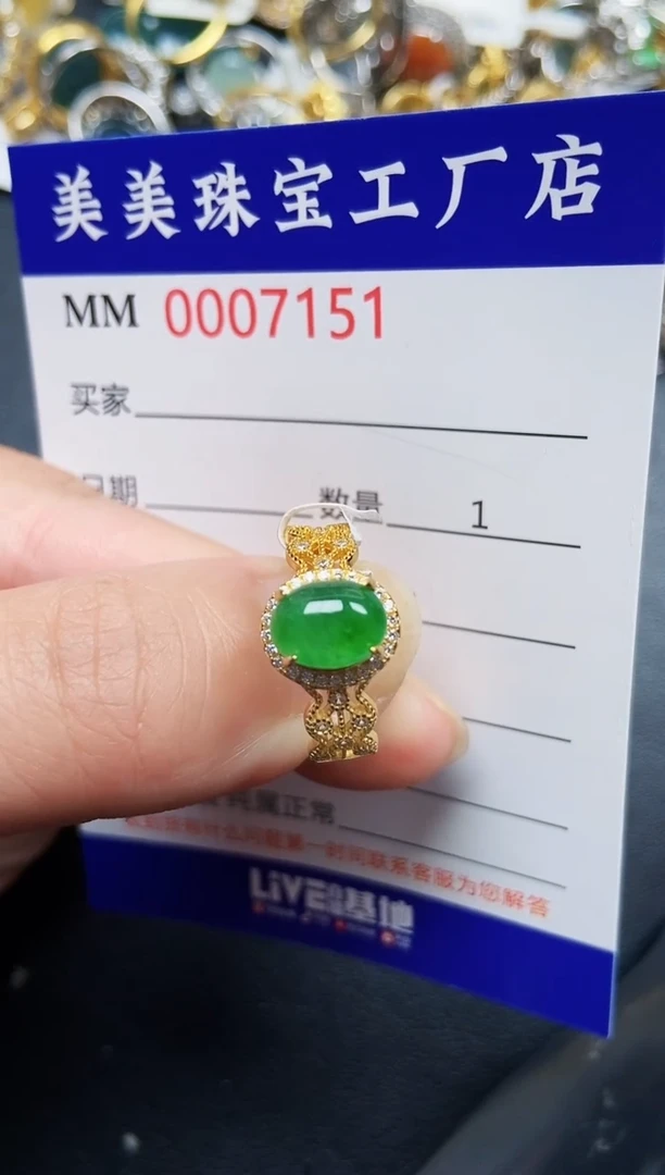 翡翠银S925镶嵌颈饰7151