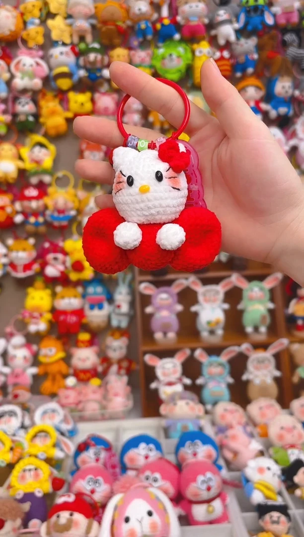 纯手工制作毛线钩织成品蝴蝶结KT