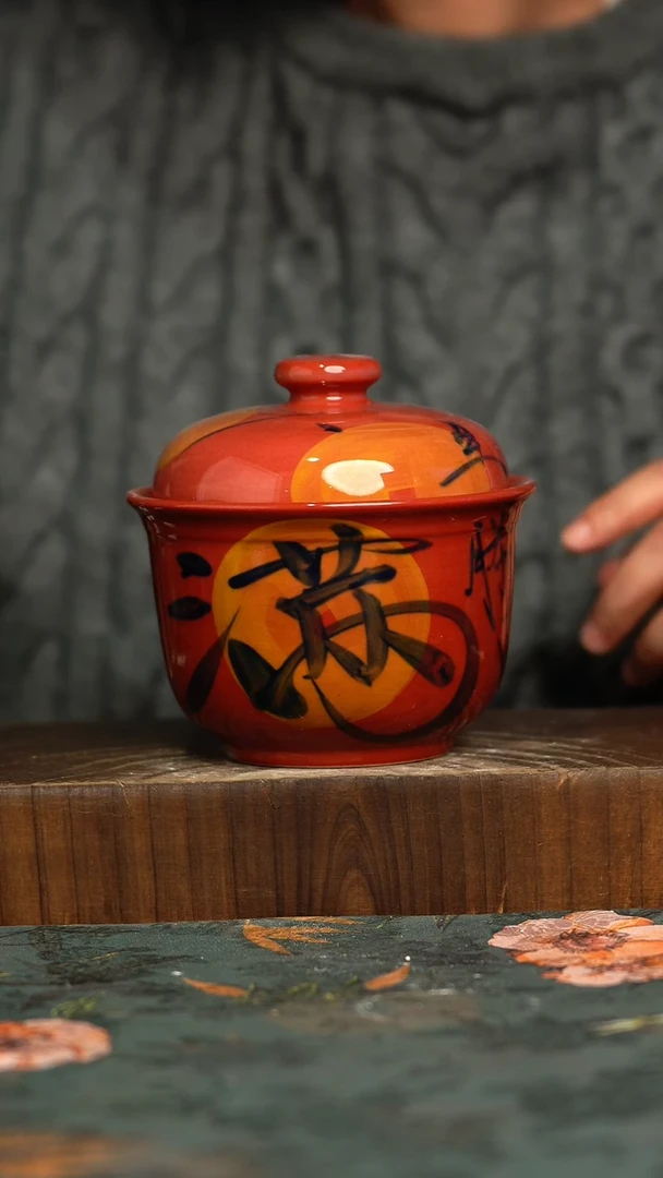 杯釉下彩手工手绘同款陶器