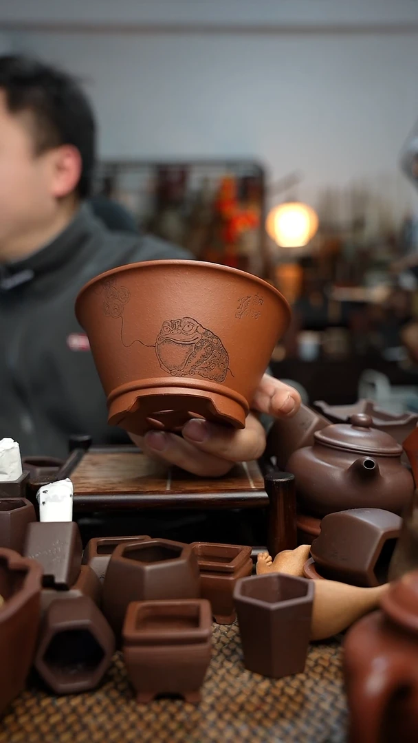 紫砂花盆小*?長木軒精品紫砂