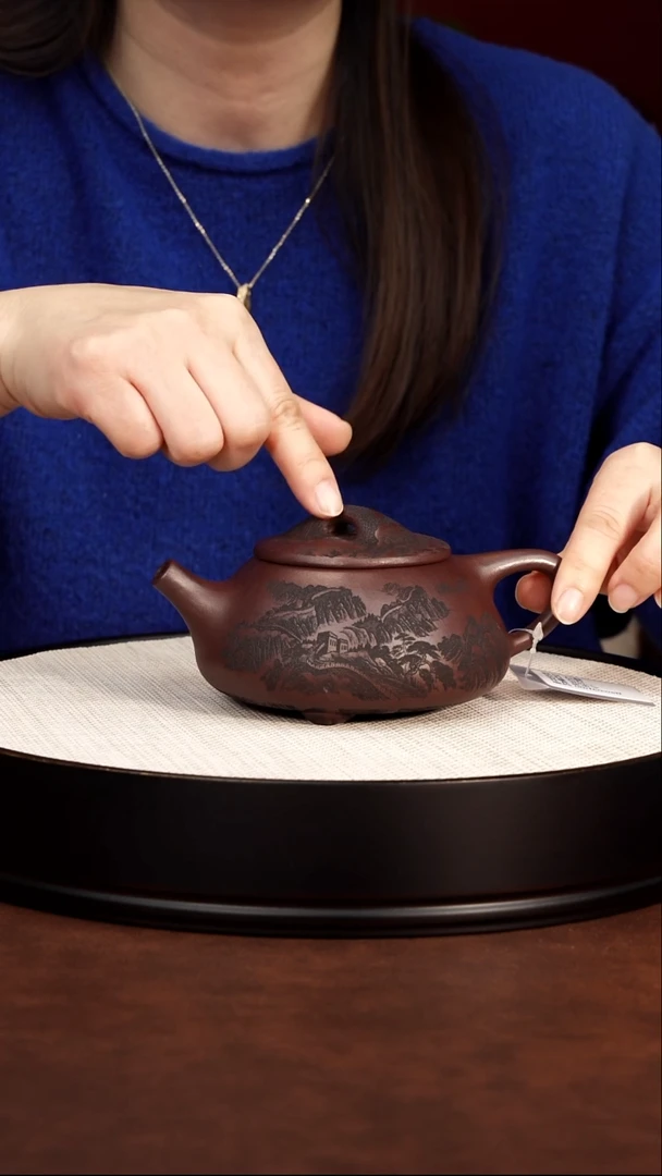 茶壶紫砂宜兴紫砂 景舟石瓢 石红 陈忠平 635