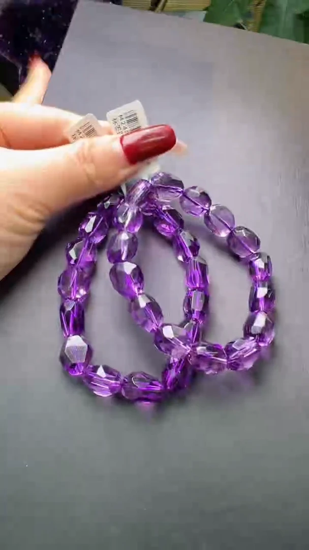 【闪购商品】水晶手串未镶嵌紫水晶随形切面手串 M24074多样发一