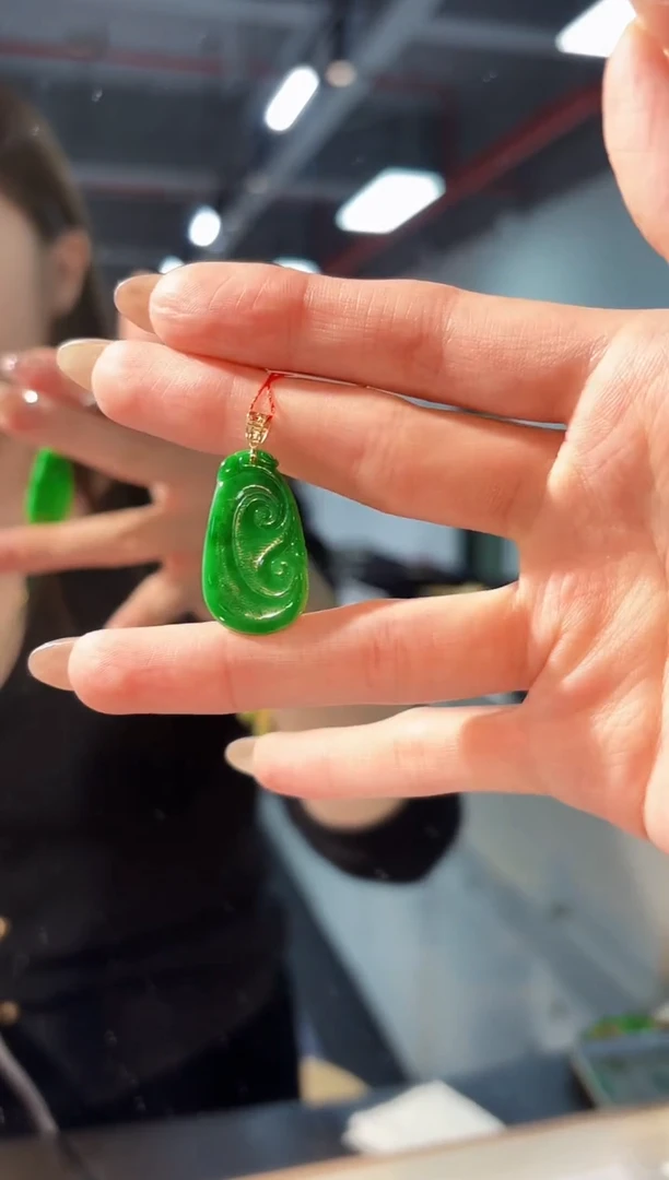 【闪购商品】翡翠颈饰18K金镶嵌缅料A货/支持复检/一件