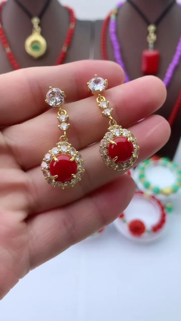 【闪购商品】翡翠耳饰14K金镶嵌R62耳坠