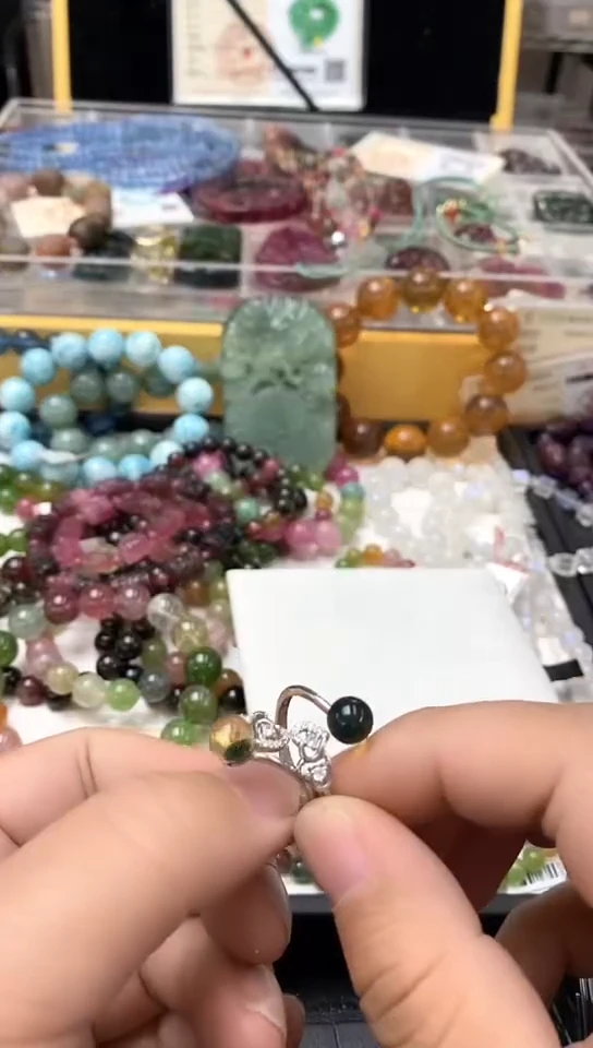 琥珀未镶嵌戒指手链74