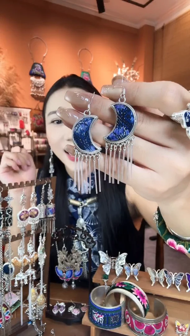 刺绣纯手工民族风耳环