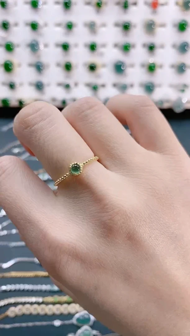 【闪购商品】翡翠戒指银S925镶嵌天然翡翠