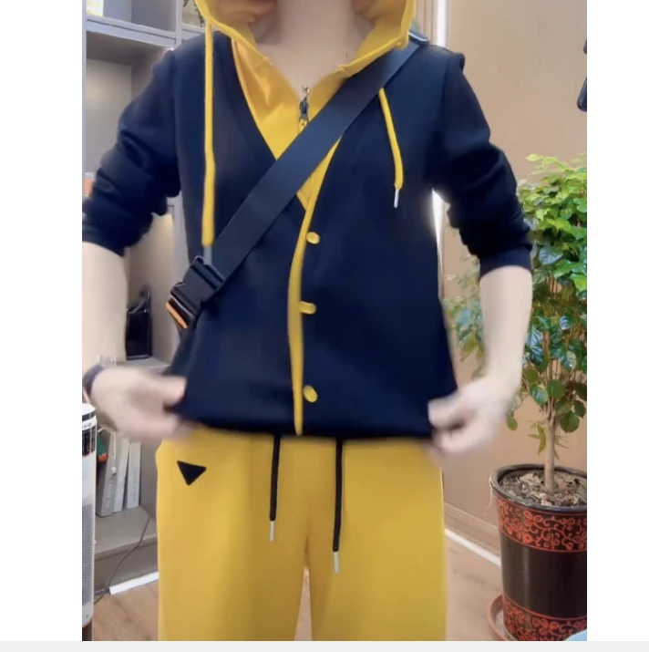 2025春季新款网红同款洋气气质韩版潮流休闲连帽上衣裤子女