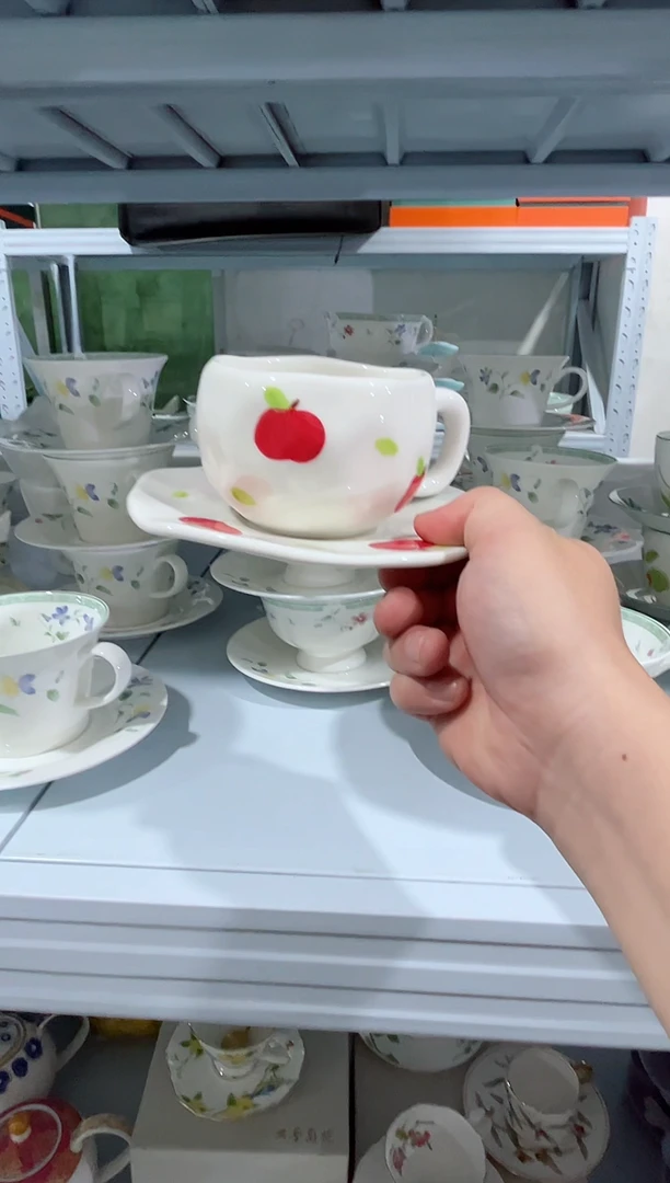 瓷片日用陶瓷（简装）杯碟一套