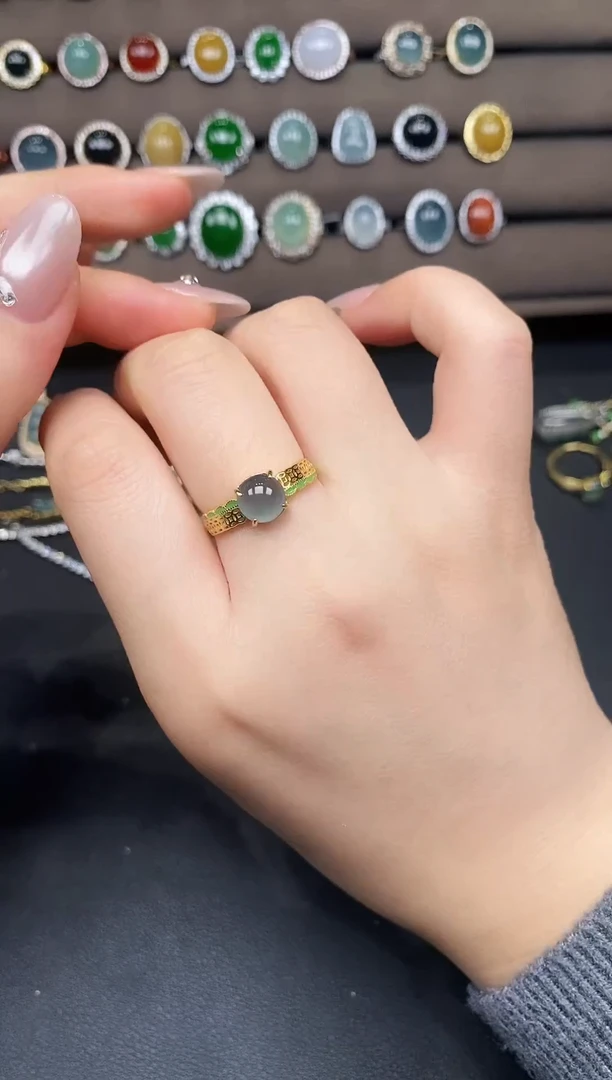 银S925镶嵌戒指翡翠3266668