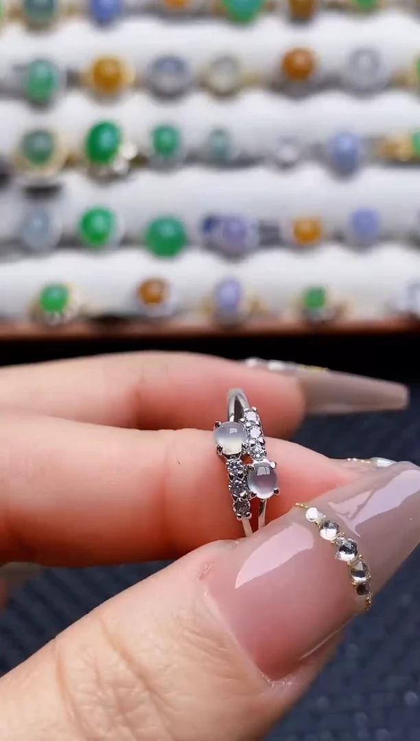 银S925镶嵌戒指翡翠8259