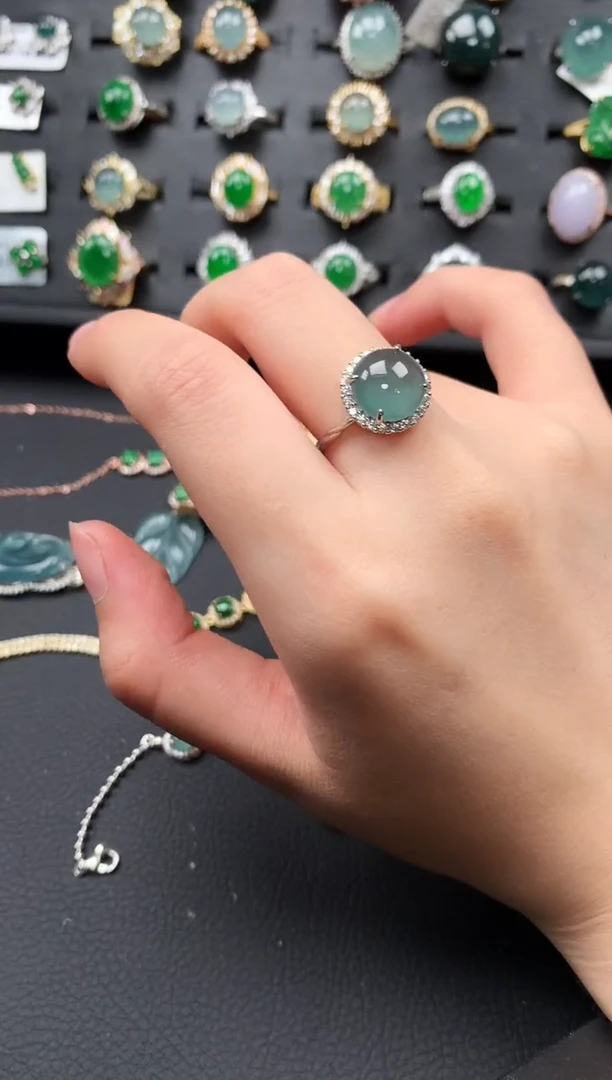 【闪购商品】翡翠戒指银S925镶嵌86758765