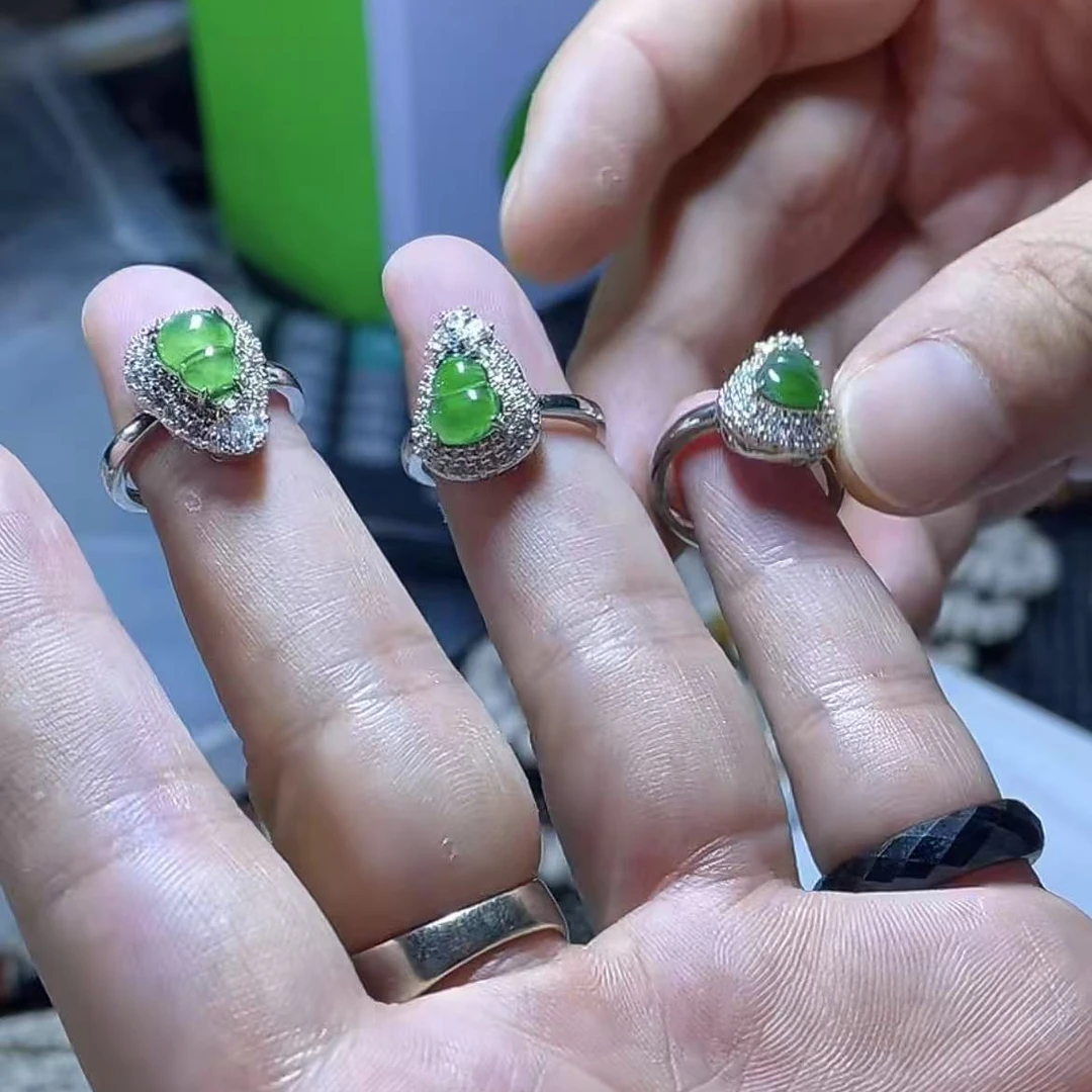 【玉经纶】-70679/Q55-天然A货翡翠戒指-多样性发其—