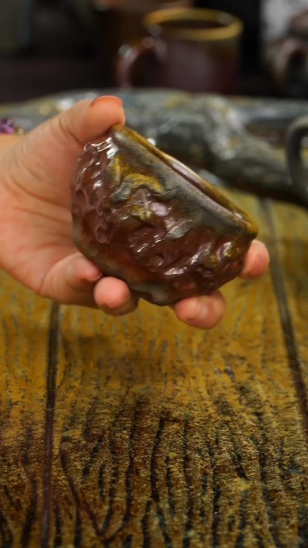 茶壶紫砂自然落灰柴烧紫砂作品