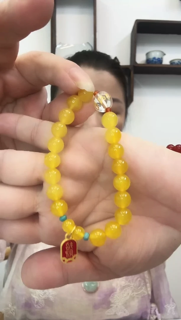 合金手串玛瑙/玉髓福牌手串
