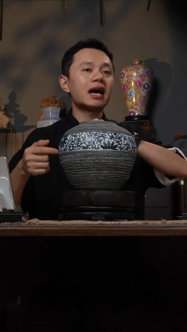 摆件WN问泥景德镇陶瓷花瓶摆件