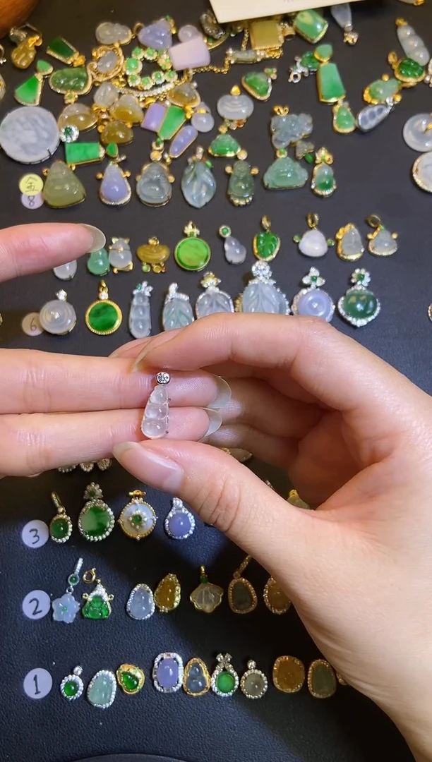 吊坠(不含链)银S925镶嵌翡翠1