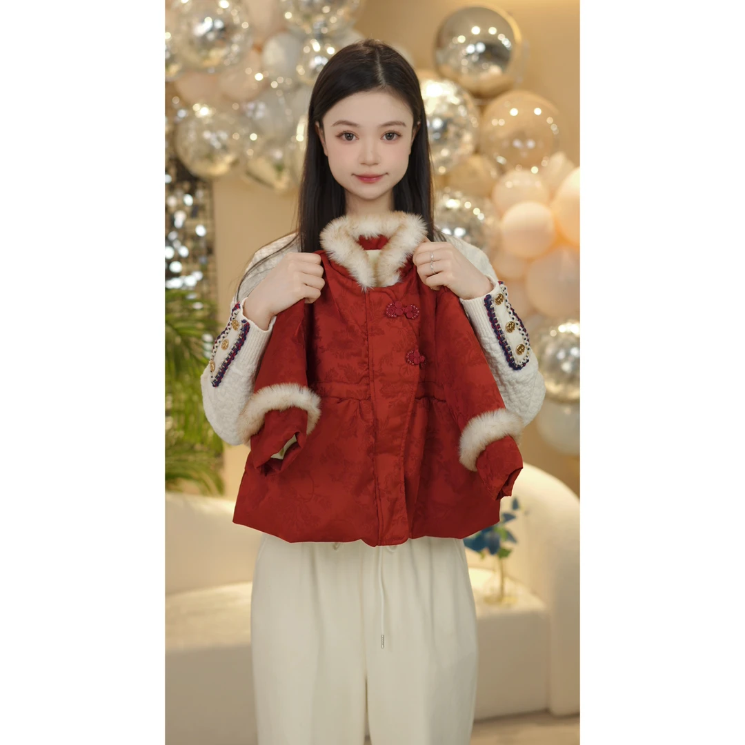 童装儿童女童棉衣棉袄2024新款国风拜年服棉服
