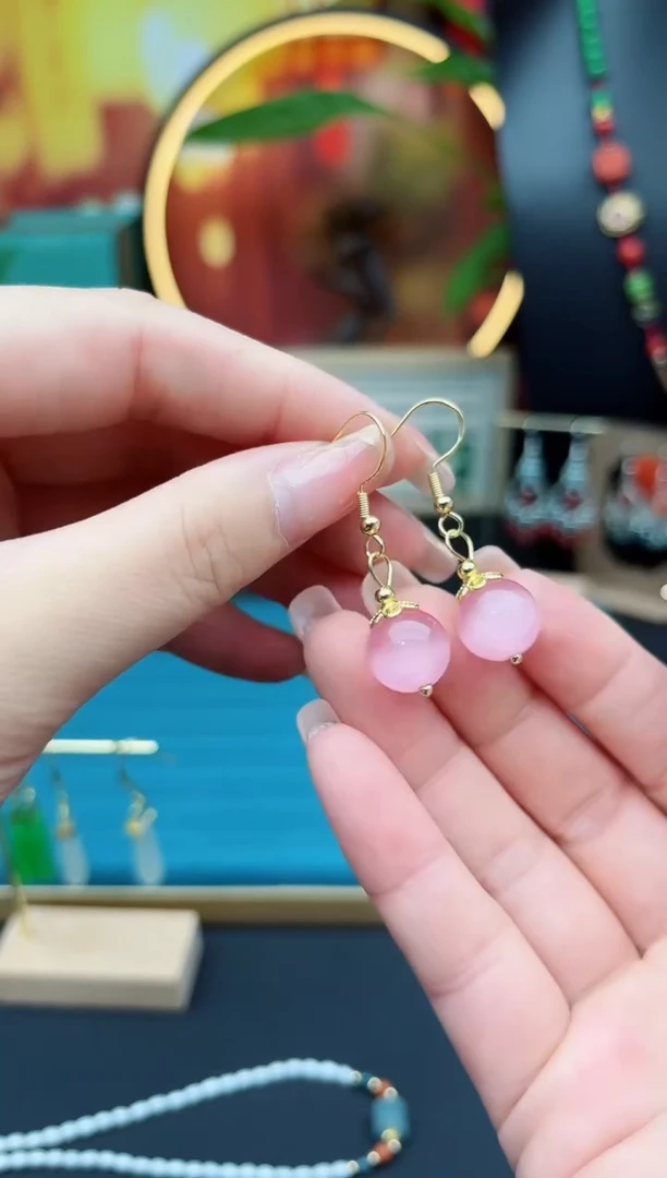 玛瑙/玉髓耳饰银S925镶嵌301