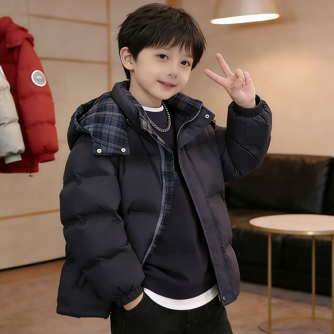 童装2026新款男童棉服中大童超轻超软男童连帽棉袄童装加厚外套
