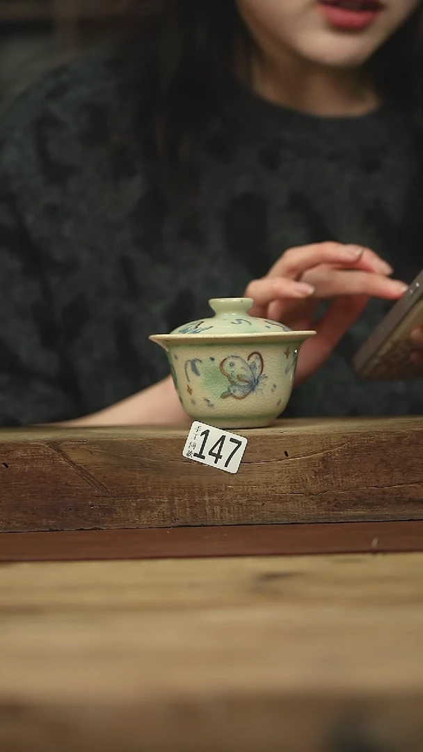 设计师手作款  柯柯手绘系列 盖碗