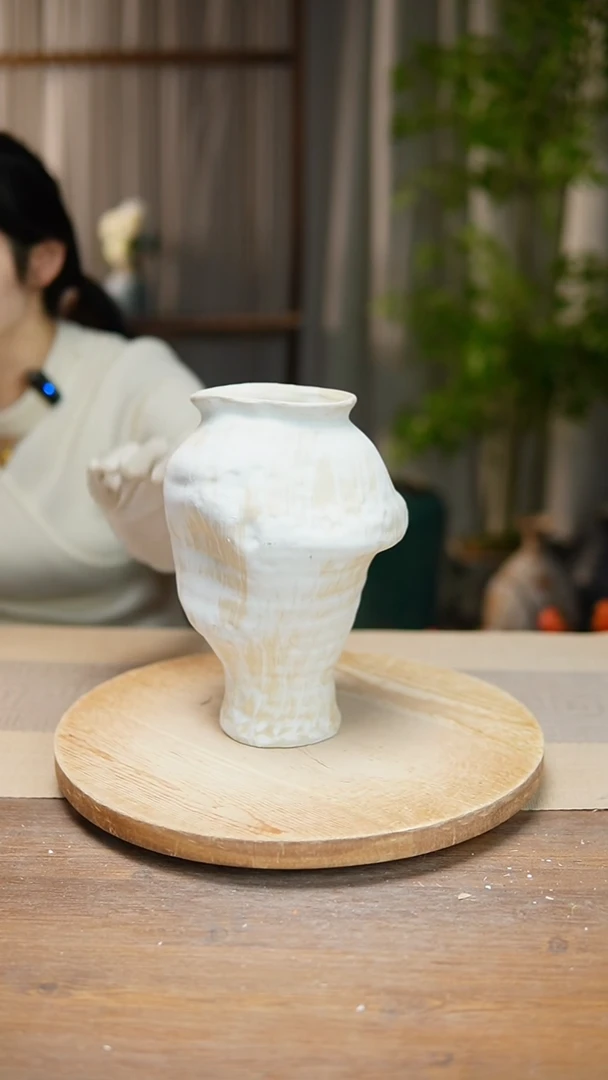 【闪购商品】陶瓷花器陶瓷花瓶手捏瓶003瑕疵