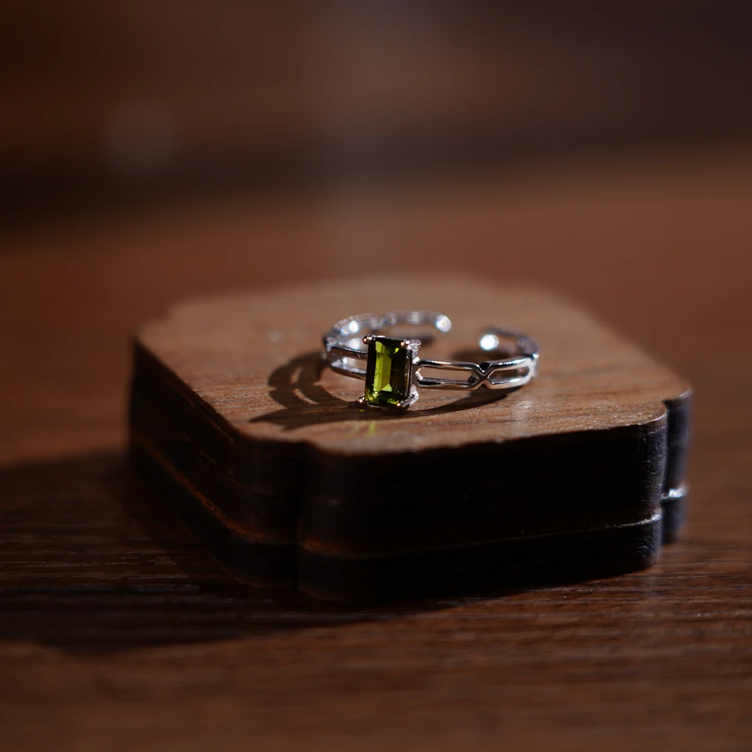 【睿泽鉴宝】S925绿碧玺戒指 6*3 FEB2023