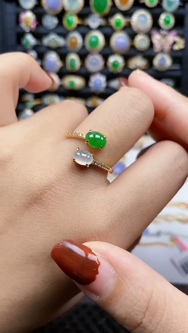 银S925镶嵌戒指翡翠261