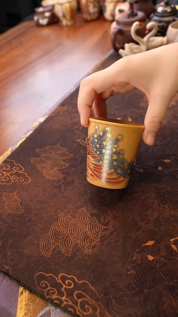 茶壶紫砂黄段孔雀杯
