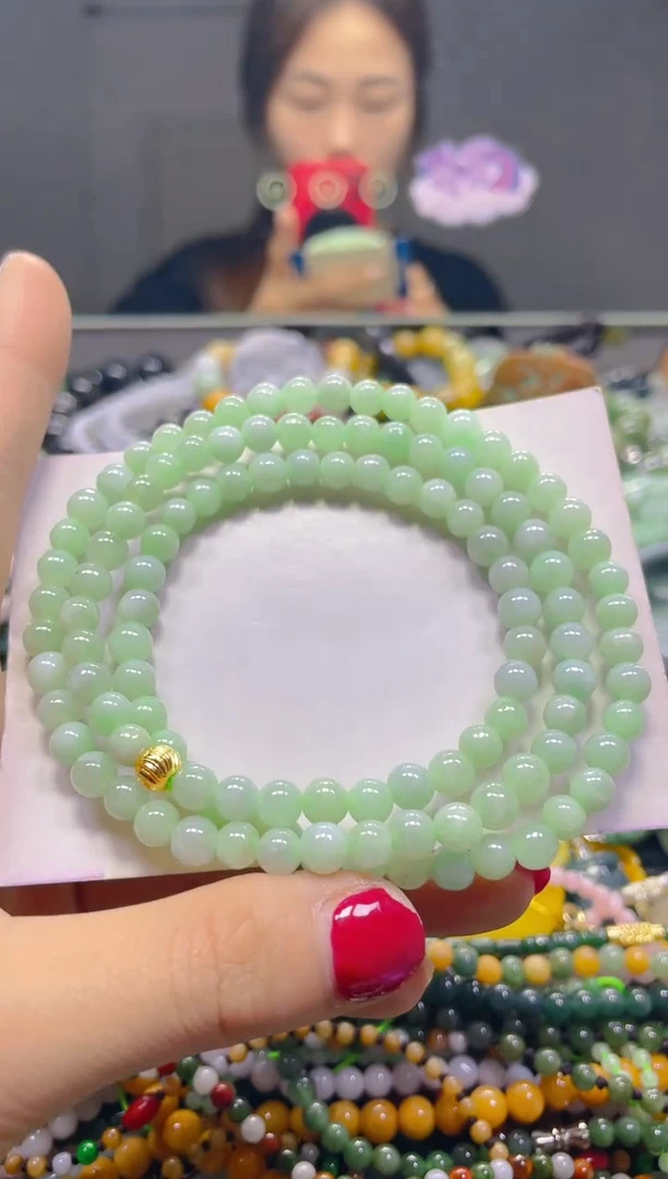 颈饰未镶嵌翡翠5MM/U/翡翠A货，一件也是批发价