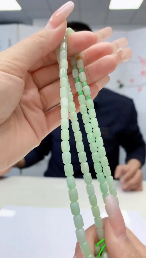 【闪购商品】定制翡翠未镶嵌3916lr-毛货珠链165