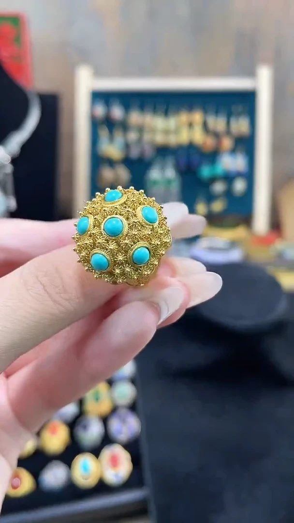 非遗手工花丝镶嵌戒指