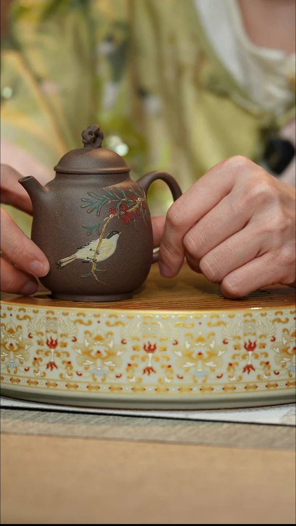 茶壶紫砂青灰段泥 高节壶