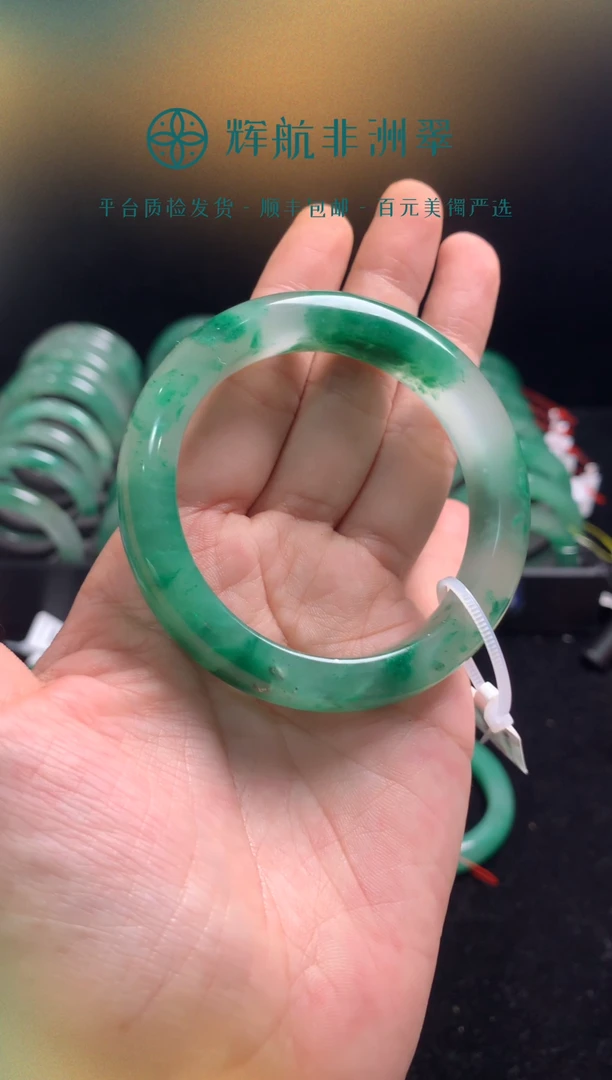 石英质玉（非洲翠）手镯未镶嵌非洲翠石英质玉手镯