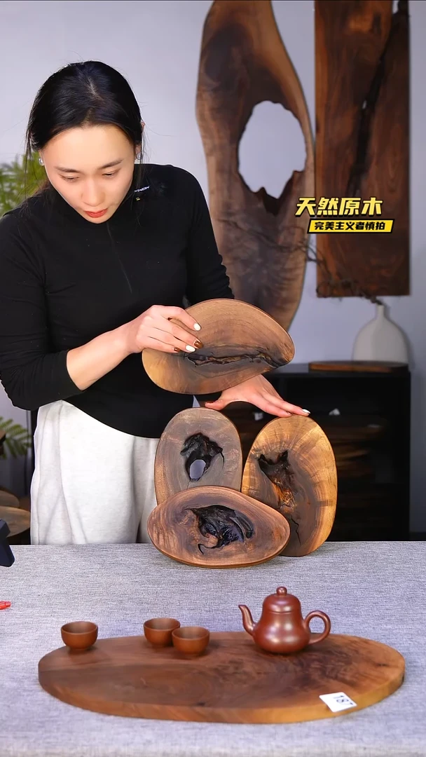 木北美黑胡桃原木.干裂疤结不属于商品质量问题完美主义者慎拍