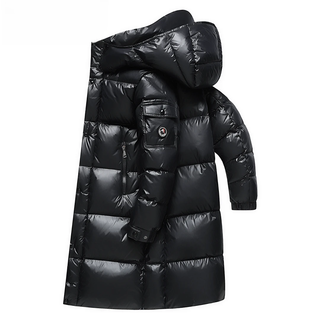 2025冬季新款男士潮流极寒加厚鹅绒羽绒服男过膝长款东北保暖外套