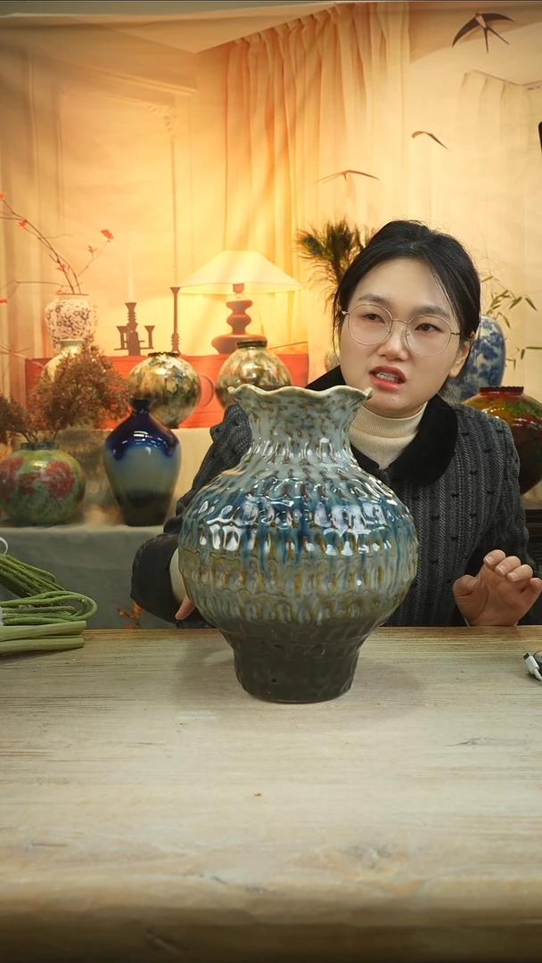 高30口14高温陶瓷花瓶花器