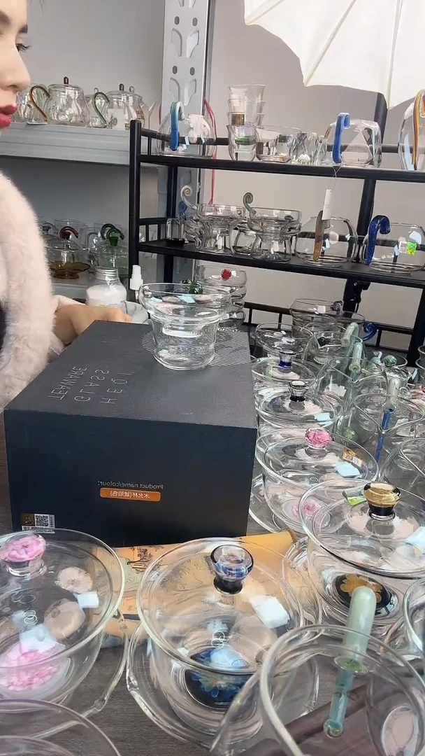 手工艺品玻璃禾器奉珠湖绿普通盒