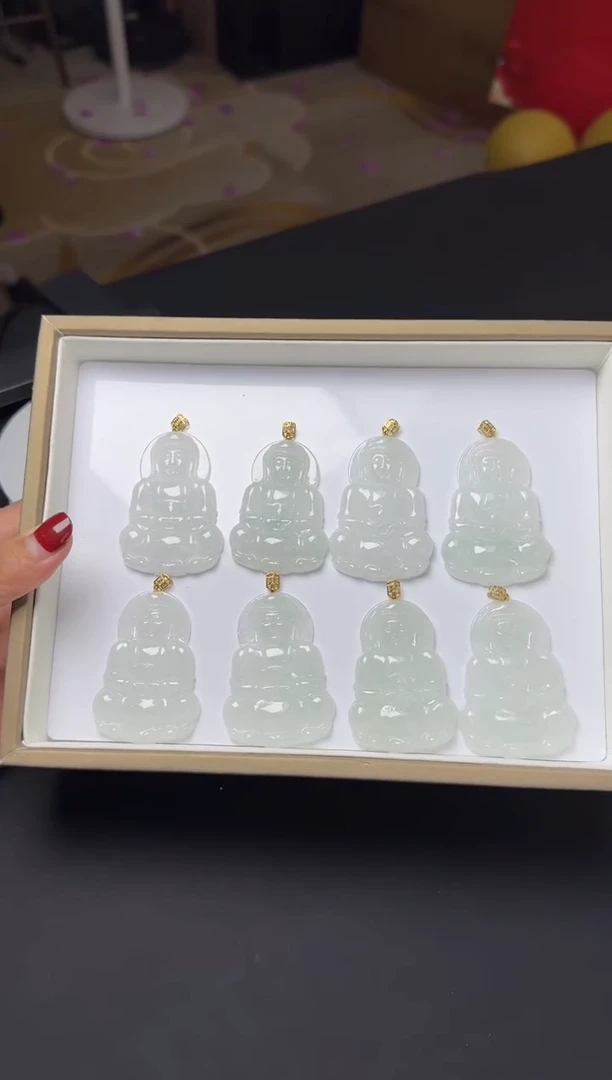 颈饰18K金镶嵌翡翠YM906-2 观音 多样性发1件