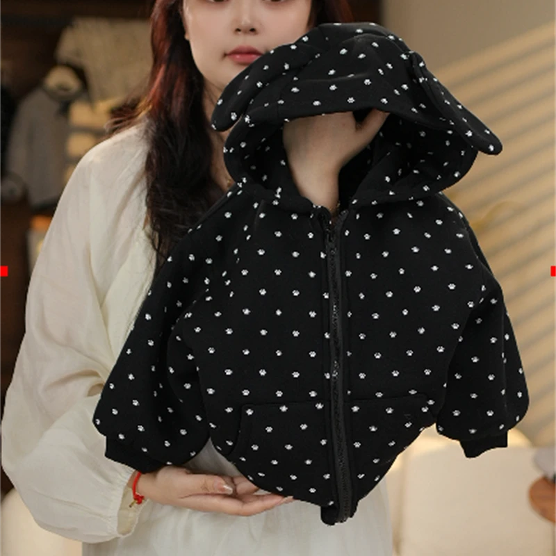 女童波点加厚外套2024新款韩版童装女宝宝衣服童装dy24432