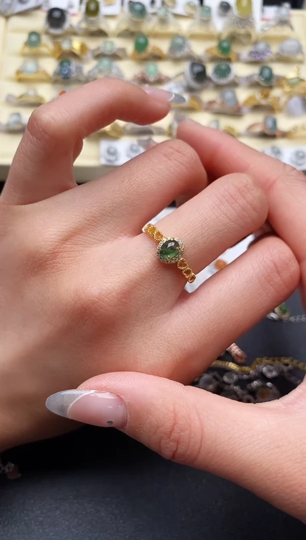 【闪购商品】翡翠戒指银S925镶嵌11111111+10