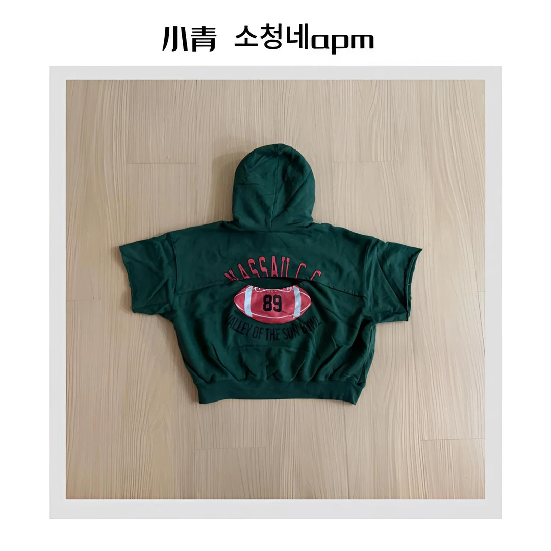 韩国东大门 公鸡/后背89号破洞连帽卫衣