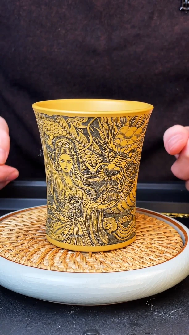 龙姬  黄金朱泥 主人杯