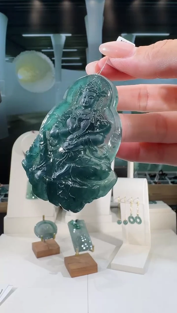 翡翠未镶嵌吊坠(不含链)观音多样性发一