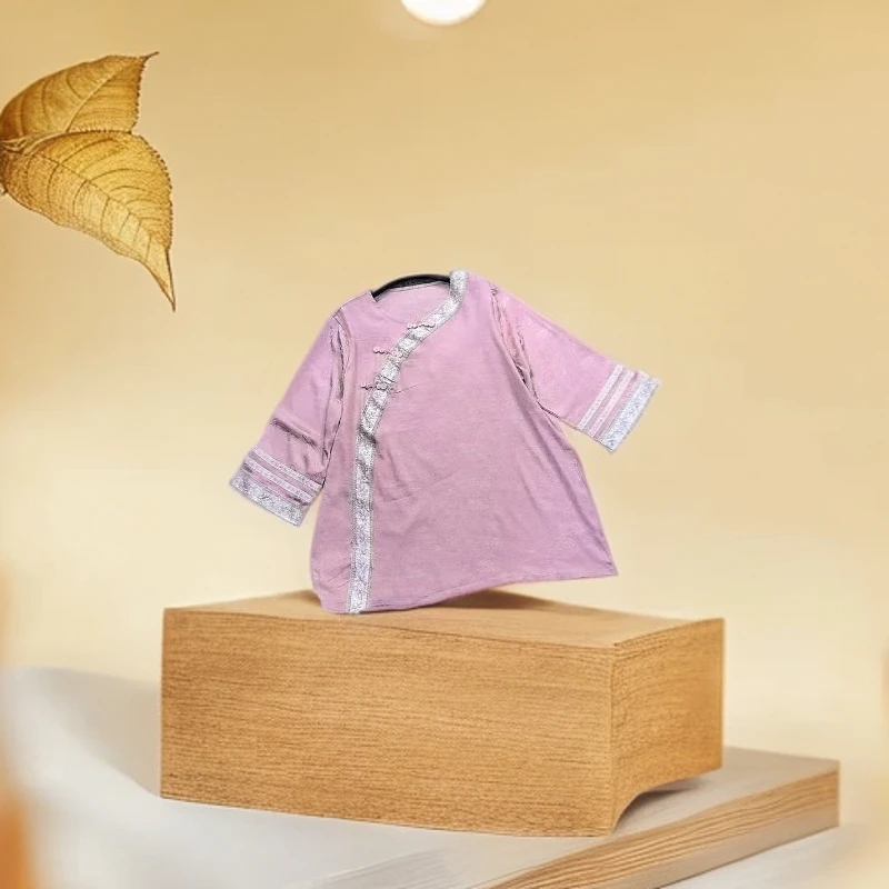 咙咙家新中式格格服复古春夏中国风中袖重工~~~宽松范打底衫~~~~