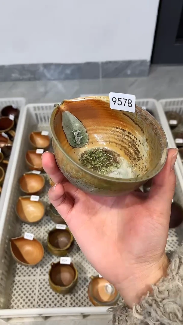 摆件陶小**燃景德镇柴烧茶具@@9578